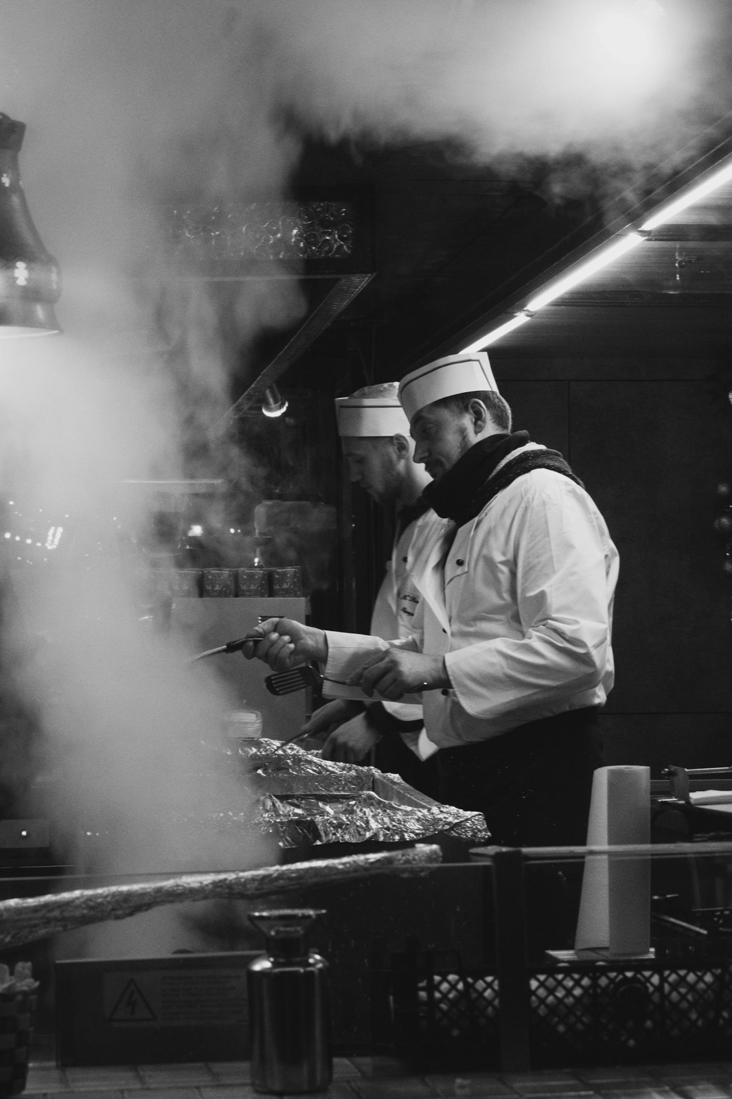 Équipe en cuisine, années 1980